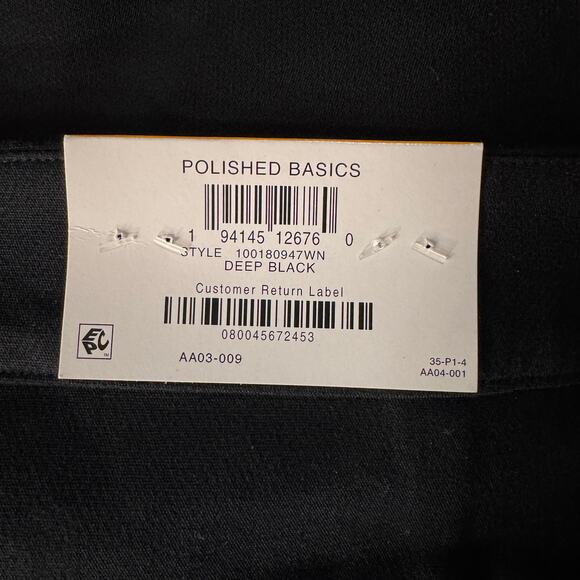 Style & Co SZ 24W Ankle Straight Pants Mid-Rise Stretch Zip-Fly Flat Front Black - Picture 6 of 8